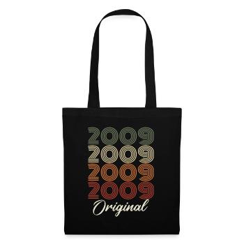 2009 Original Vintage Geburtstagsgeschenk 2009 - Stoffbeutel - Schwarz - Vorne