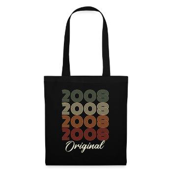 2008 Original Vintage Geburtstagsgeschenk 2008 - Stoffbeutel - Schwarz - Vorne