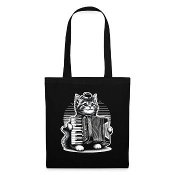 Cat Playing Accordion Musician Accordionist Accord - Tote Bag - black - Front