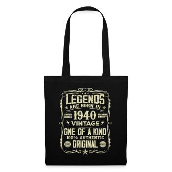 Made in 1940 Vintage 1940's Anniversary Gift - Tote Bag - black - Front