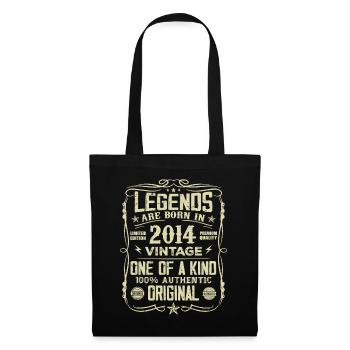Fabriqué En 2014 Vintage Cadeau Anniversaire 2014 - Sac en tissu - noir - Devant