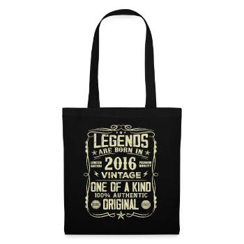 Fabriqué En 2016 Vintage Cadeau Anniversaire 2016 - Sac en tissu - noir - Devant