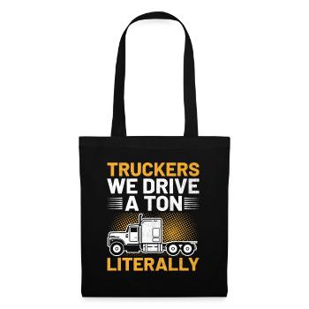 Trucker Fahren Papa Trucker Vater LKW-Fahrer - Stoffbeutel - Schwarz - Vorne