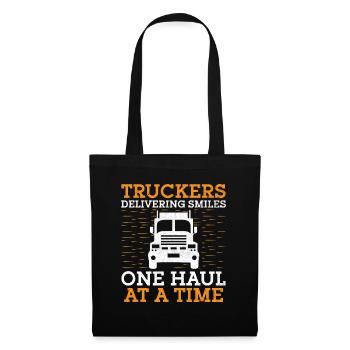 Trucker Fahren Papa Trucker Vater LKW-Fahrer - Stoffbeutel - Schwarz - Vorne