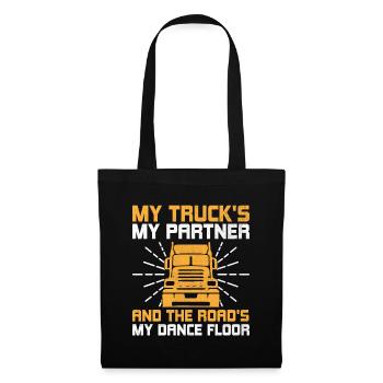 Trucker Fahren Papa Trucker Vater LKW-Fahrer - Stoffbeutel - Schwarz - Vorne