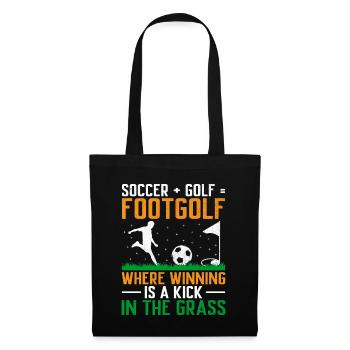 Footgolf Player Foot Golf Footgolfers Foot spielen - Stoffbeutel - Schwarz - Vorne