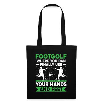 Footgolf Player Foot Golf Footgolfers Foot spielen - Stoffbeutel - Schwarz - Vorne