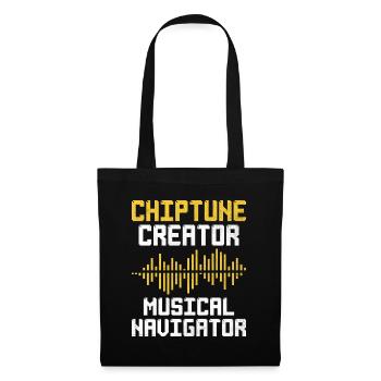 Chiptune, mélomane, groove au son des bips et du bloo - Sac en tissu - noir - Devant