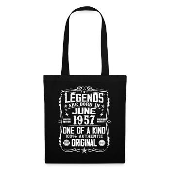 Vintage 1957 Juin 1957 Rétro Juin cadeau cool 1957 - Sac en tissu - noir - Devant