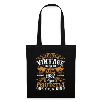 Cadeau juin 1987 anniversaire Juin 1987 juin 1987 - Sac en tissu - noir - Devant