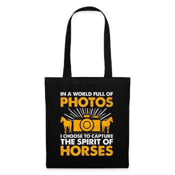 Pferdefotografie Reiten Pferde Hobby Ph - Stoffbeutel - Schwarz - Vorne