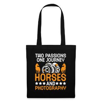 Pferdefotografie Reiten Pferde Hobby Ph - Stoffbeutel - Schwarz - Vorne