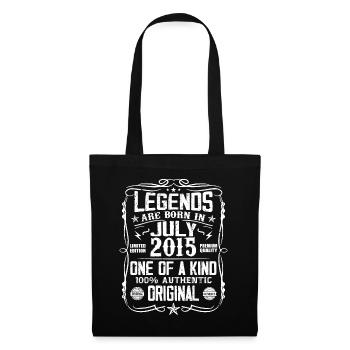 Né en Juillet 2015 Anniversaire 2015 Juillet 2015 - Sac en tissu - noir - Devant
