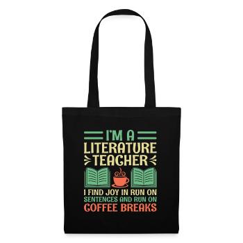 Professeur de littérature Professeur d’école Professeur drôle S - Sac en tissu - noir - Devant