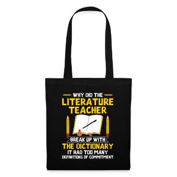 Professeur de littérature Professeur d’école Professeur drôle S - Sac en tissu - noir - Devant