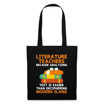 Professeur de littérature Professeur d’école Professeur drôle S - Sac en tissu - noir - Devant