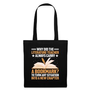 Professeur de littérature Professeur d’école Professeur drôle S - Sac en tissu - noir - Devant