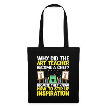 Professeur d’art Professeur d’école Professeur d’art drôle Scho - Sac en tissu - noir - Devant