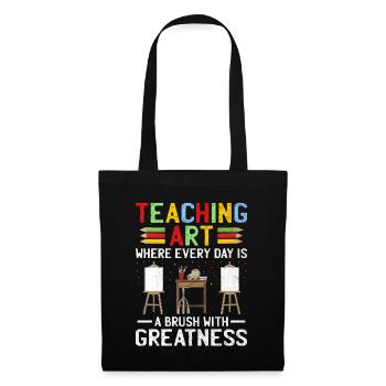 Professeur d’art Professeur d’école Professeur d’art drôle Scho - Sac en tissu - noir - Devant