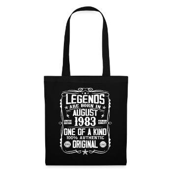 Legendary since August 1983 - Vintage August 1983 - Tote Bag - black - Front