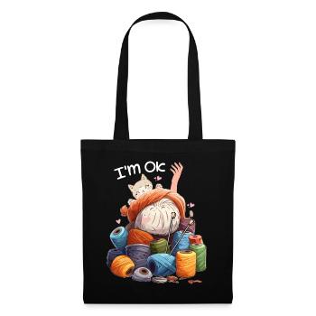I'm Ok Crochet & Knitting Funny crochet knitting - Tote Bag - black - Front
