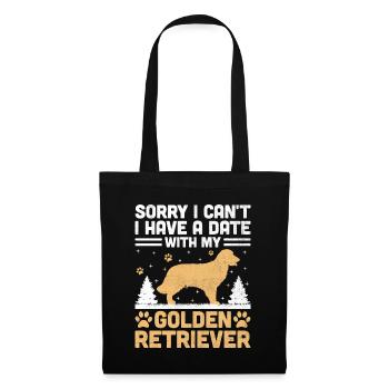Désolé, je ne peux pas, j’ai un rendez-vous avec ma récupération dorée - Sac en tissu - noir - Devant