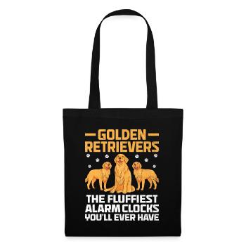 Golden Retriever Die flauschigsten Wecker GR Re - Stoffbeutel - Schwarz - Vorne