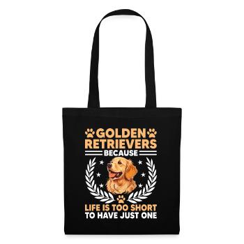 Golden Retrievers : parce que la vie est trop courte pour avoir - Sac en tissu - noir - Devant