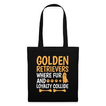 Golden Retrievers où la fourrure et la loyauté entrent en collision GR - Sac en tissu - noir - Devant