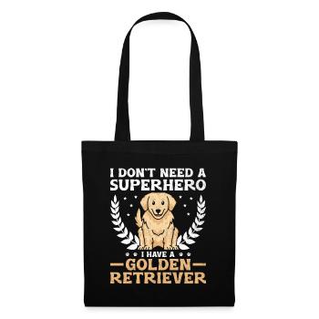 Je n’ai pas besoin d’un super-héros J’ai un golden retriever - Sac en tissu - noir - Devant