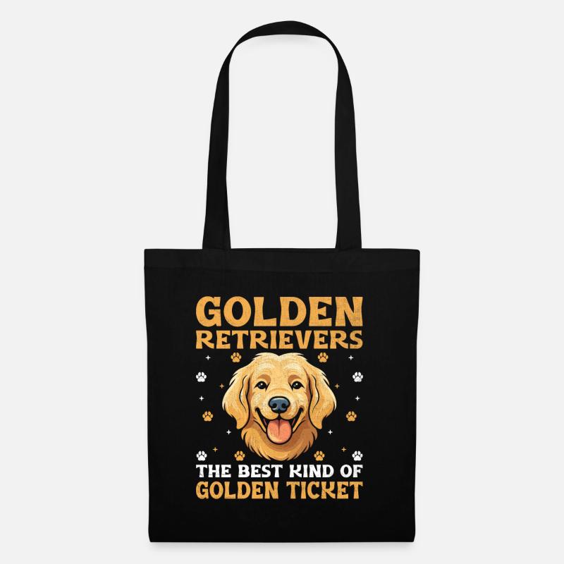 Golden Retriever Die Beste Von Golden Ticket G - Stoffbeutel - Schwarz