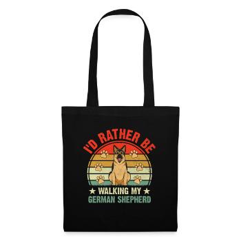 I'd Rather Be Walking My German Shepherd GSD Dog L - Tote Bag - black - Front