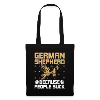 German Shepherd Because People Suck GSD Dog Lover - Tote Bag - black - Front