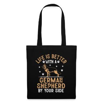 La vie est meilleure avec un berger allemand à vos côtés - Sac en tissu - noir - Devant