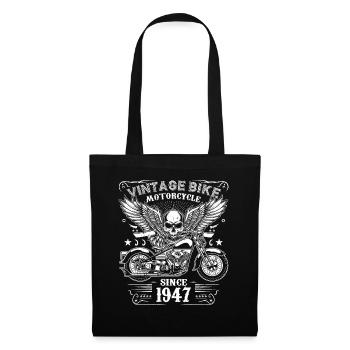 1947 Vintage Motorcycle Biker Birthday Born In 1947 - Tote Bag - black - Front