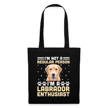 Ich bin kein normaler Mensch, ich bin ein Labrador-Enthusiast - Stoffbeutel - Schwarz - Vorne