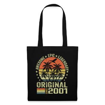 Fête D'anniversaire 2001 Millésime 2001 Rétro 2001 - Sac en tissu - noir - Devant