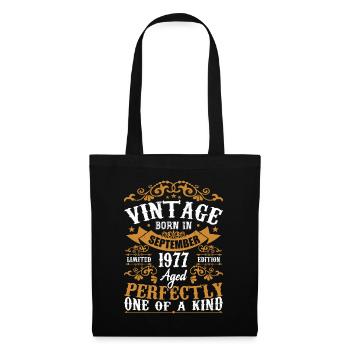 1977 September 1977 47th Anniversary Gift 1977 - Tote Bag - black - Front