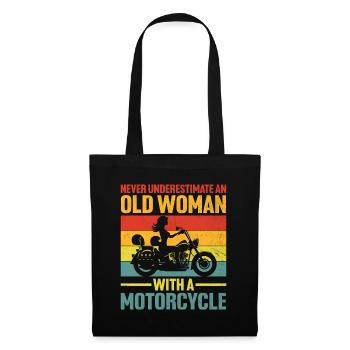 Never Underestimate An Old Woman With A Motorcycle - Tote Bag - black - Front
