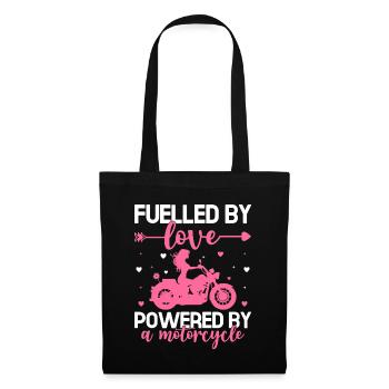 Fuelled By Love Powered By A Motorcycle Biker Moto - Tote Bag - black - Front