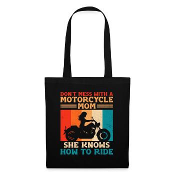 Ne plaisantez pas avec une maman motarde, elle sait comment - Sac en tissu - noir - Devant