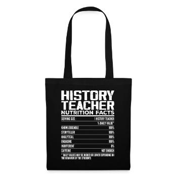 History Teacher Nutrition Facts | History Teacher - Sac en tissu - noir - Devant