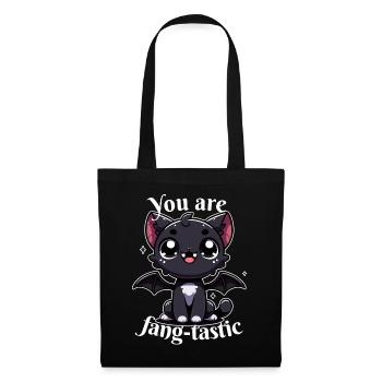 Chat Noir Vampire vous êtes fangtastic Halloween - Sac en tissu - noir - Devant