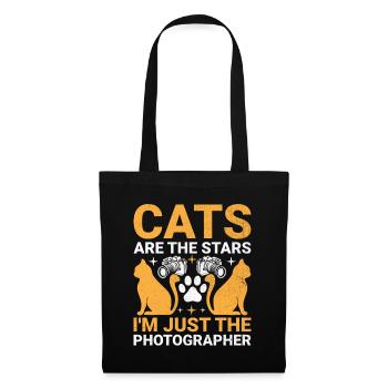 Katzen Fotografen Katzenliebhaber Fotografie Katzen Foto - Stoffbeutel - Schwarz - Vorne