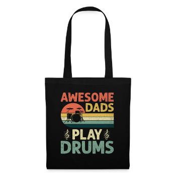 Awesome Dads Play Drums Drumming Drum Drummer Fath - Stoffbeutel - Schwarz - Vorne