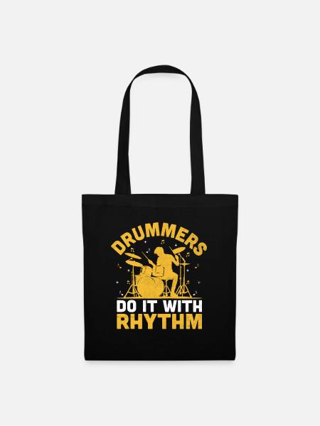 Les batteurs le font avec le rythme Drummer Drum Drumming - Sac en tissu - noir