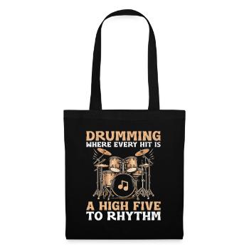 Tambourinage où chaque coup est un high five au rythme - Sac en tissu - noir - Devant