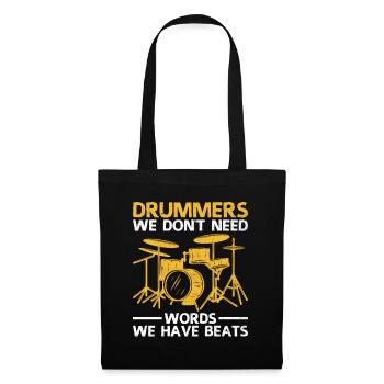 Batteurs Nous n’avons pas besoin de mots Nous avons des battements Drummin - Sac en tissu - noir - Devant