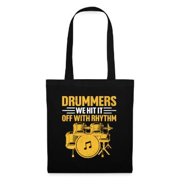 Trommler Wir verstehen uns gut mit Rhythmus Drumming Drum D - Stoffbeutel - Schwarz - Vorne