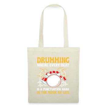 Tambourinage où chaque battement est un signe de ponctuation - Sac en tissu - nature - Devant